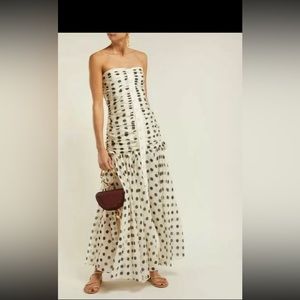 Zimmermann Corsage Ruche Dress | White Pearl & Black Dot | Size 2 $1,500…